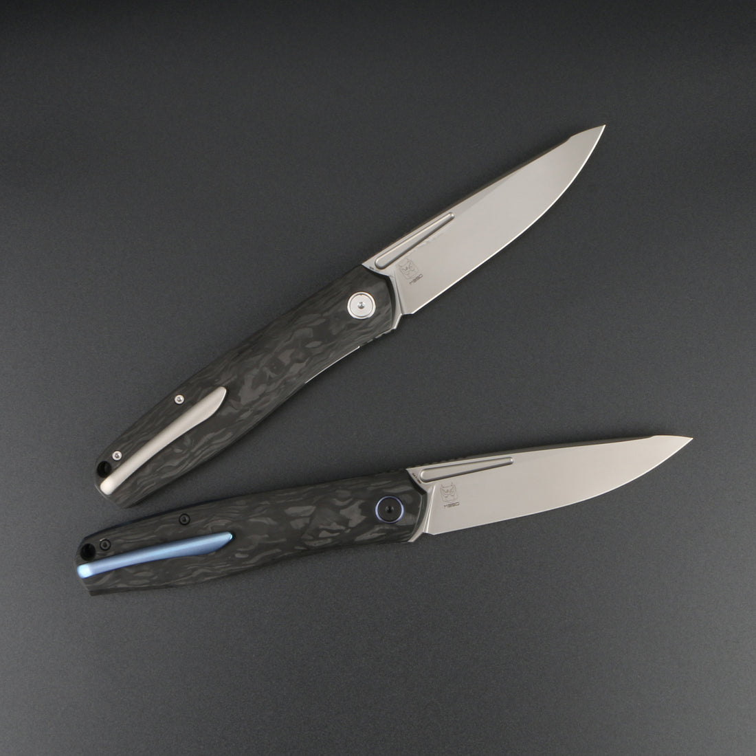 ARKONA light Front Flipper Folding Knife - M390 Blade, Carbon Fiber Handle
