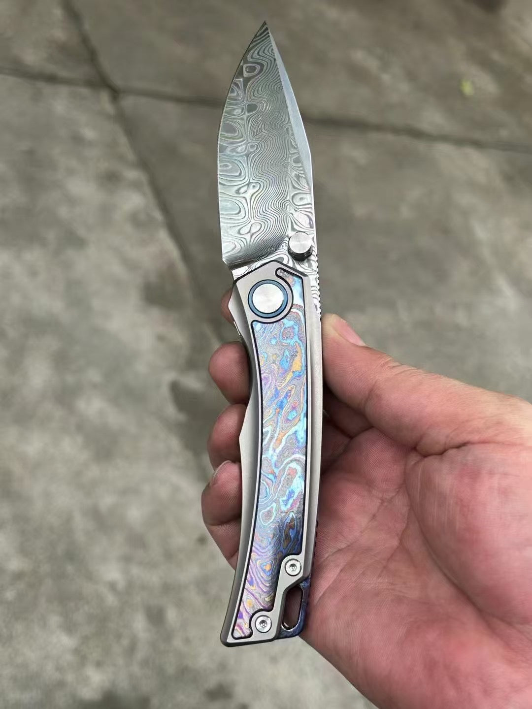 RWL34+PMC27 Damascus Steel Knife